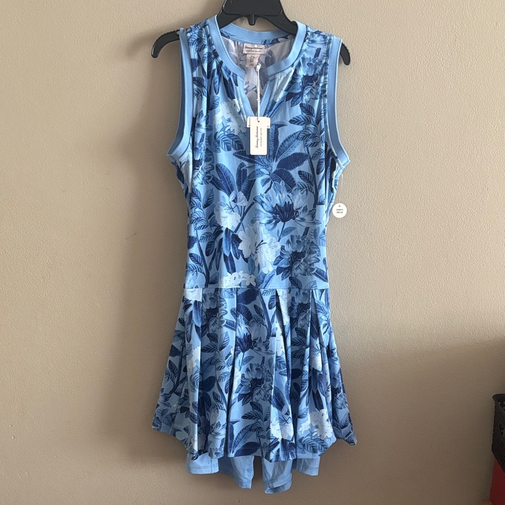 Tommy Bahama Everyday Active UPF 50 Golf Tennis Pleated Tropical Dress Med. Read